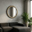 Miroir mural rond en métal pour salle de bain et coiffeuse - Grands miroirs décoratifs décoratifs pour table - 29 po, bronze et cuivre