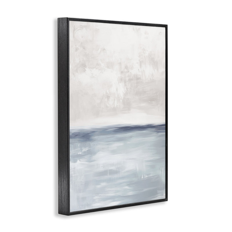 Winter Zuma Landscape, estampe numérique, design par Amanda Tsoukanelis, H 30 po x l 20 po, Giclée encadrée noir minuit