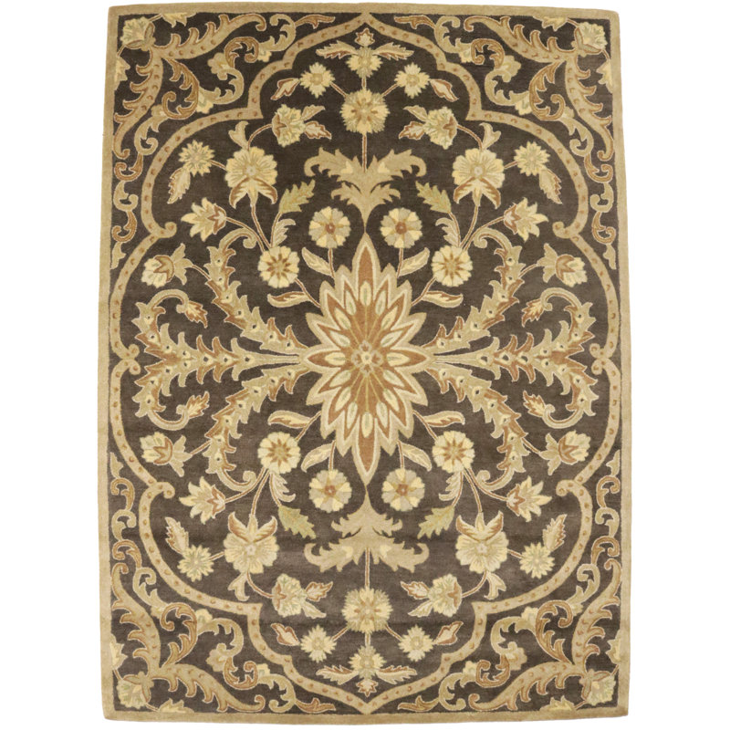 Tapis brun traditionnel traditionnel brun 8X11