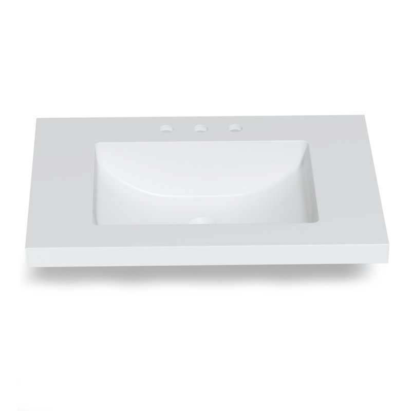 Comptoir de meuble-lavabo intégré moderne 30 "x 22" avec 3 trous pré-percés pour salle de bain Modern