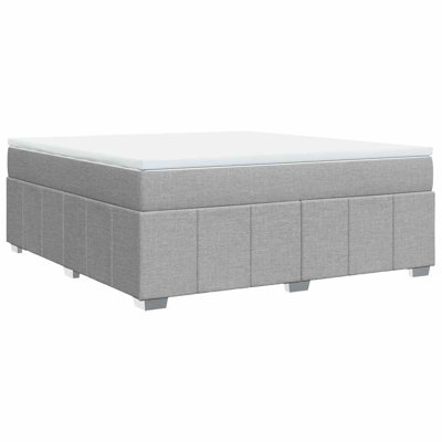 Vidaxl Box Spring Bed With Mattress Dark Gray Queen Fabric