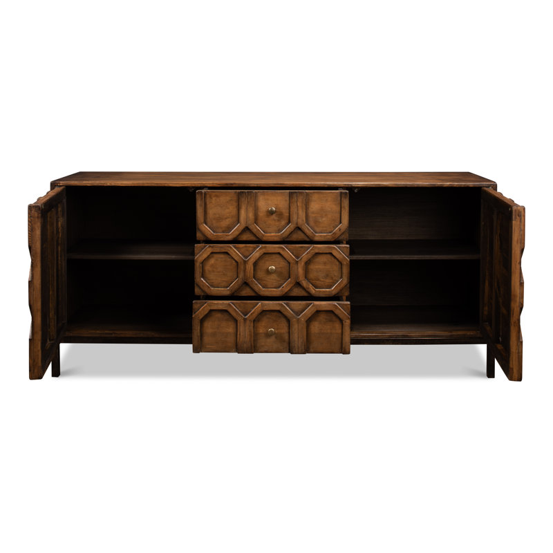 Becket 74'' W Solid Wood Sideboard, Brown