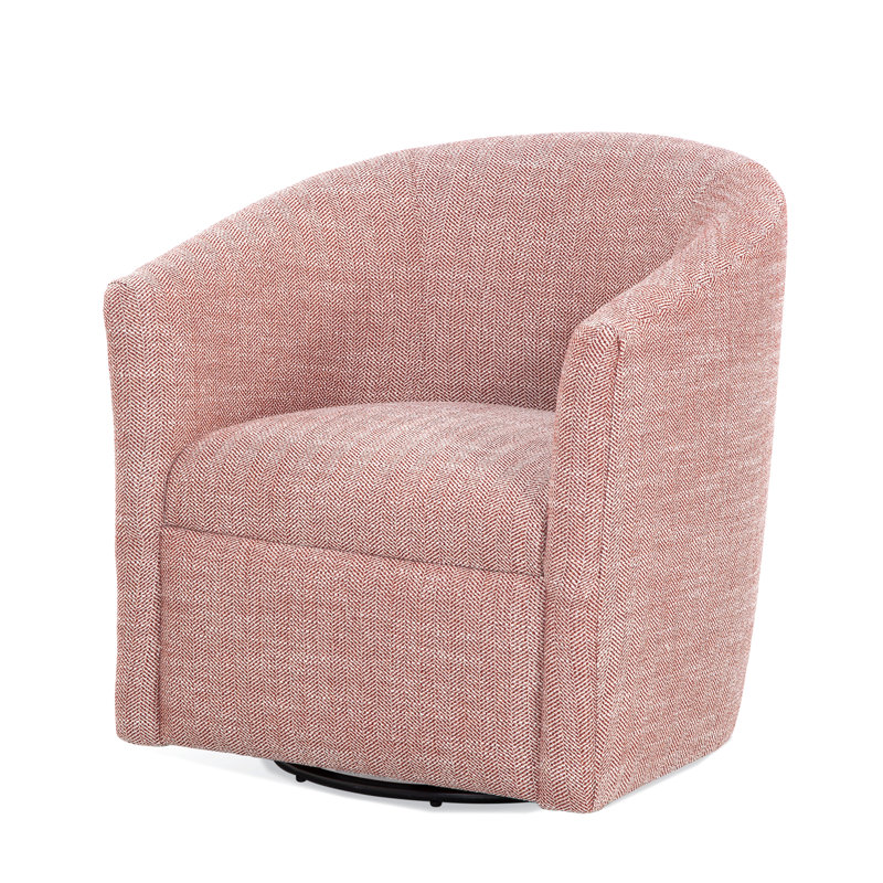 Fauteuil demi-tonneau pivotant au henné Lainey, Rouge