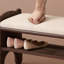 Banc à chaussures en bois massif, banc d'entrée en bois à 2 niveaux, range-chaussures moderne avec coussin en similicuir