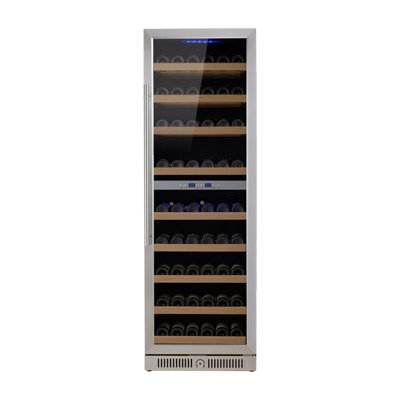 Rhomeway 23.4'' 171 Bottle Built-In Dual Zone Wine Refrigerator