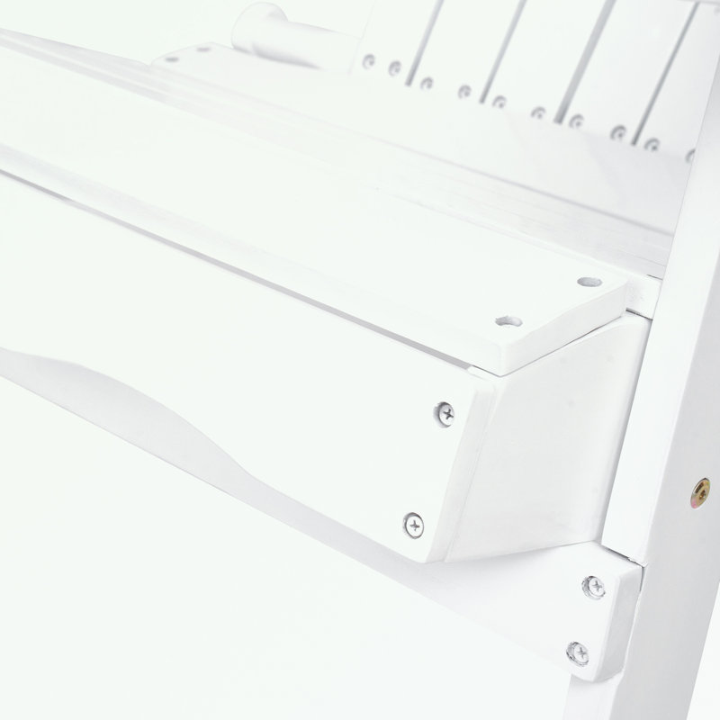 Chaise Adirondack d'extérieur en bois avec accoudoirs, Blanc