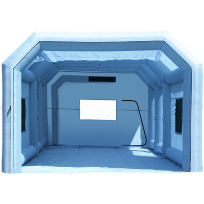 Cabine de peinture gonflable pour VUS de taille moyenne et petits camions 26,2 x 14,8 9,8 pi avec système de filtration de l'air primaire à deux soufflantes Sedans 950W + 750W
