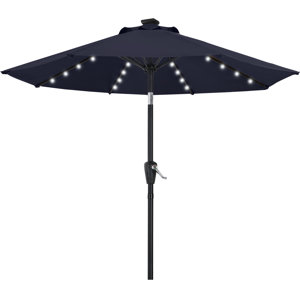 Cutshall Arlmont & Co. 9FT Patio Umbrella With 32 Solar LED Lights For Outdoor Market Table