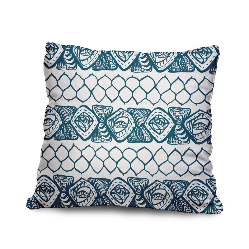 Housse de coussin carrée extérieure/insert, Sarcelle, 18" x 18"
