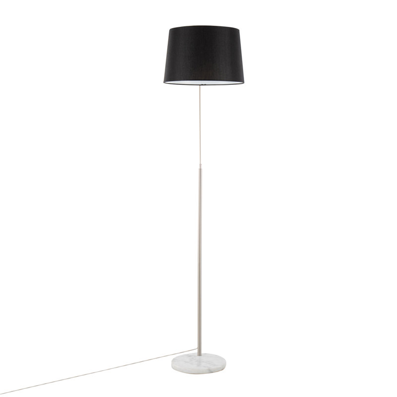 74'' Arched Floor Lamp Set, Black, White/Silver