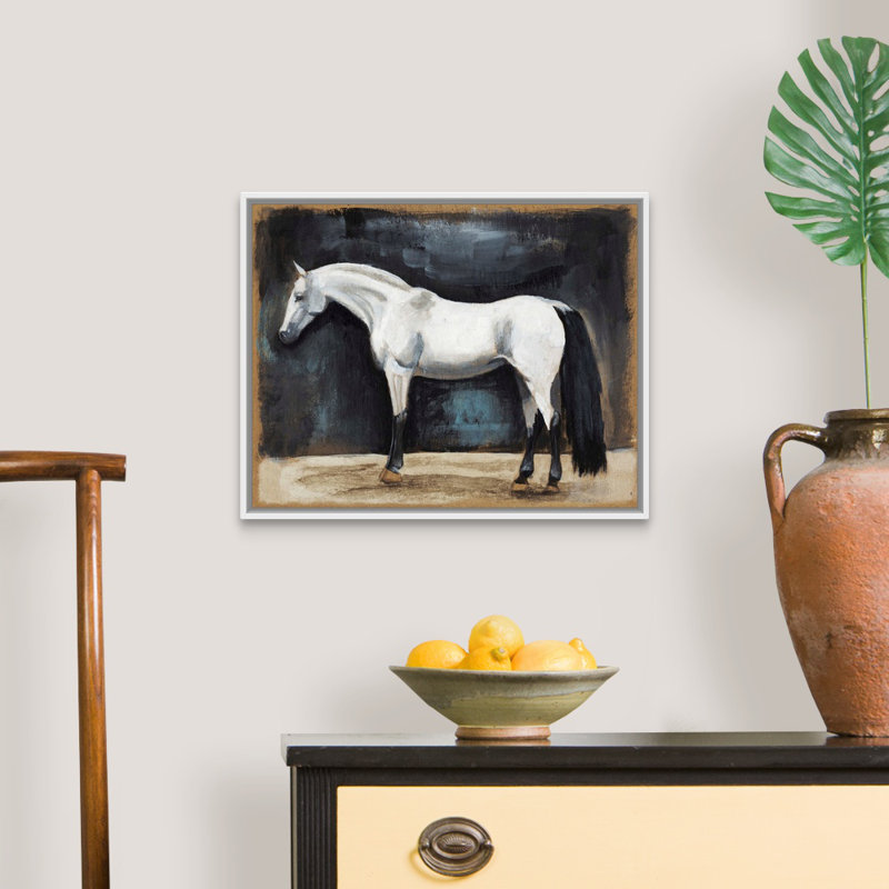 Équitation, art mural sur toile VI, Toile avec cadre blanc, H 18 po x l 22 po x P 2 po
