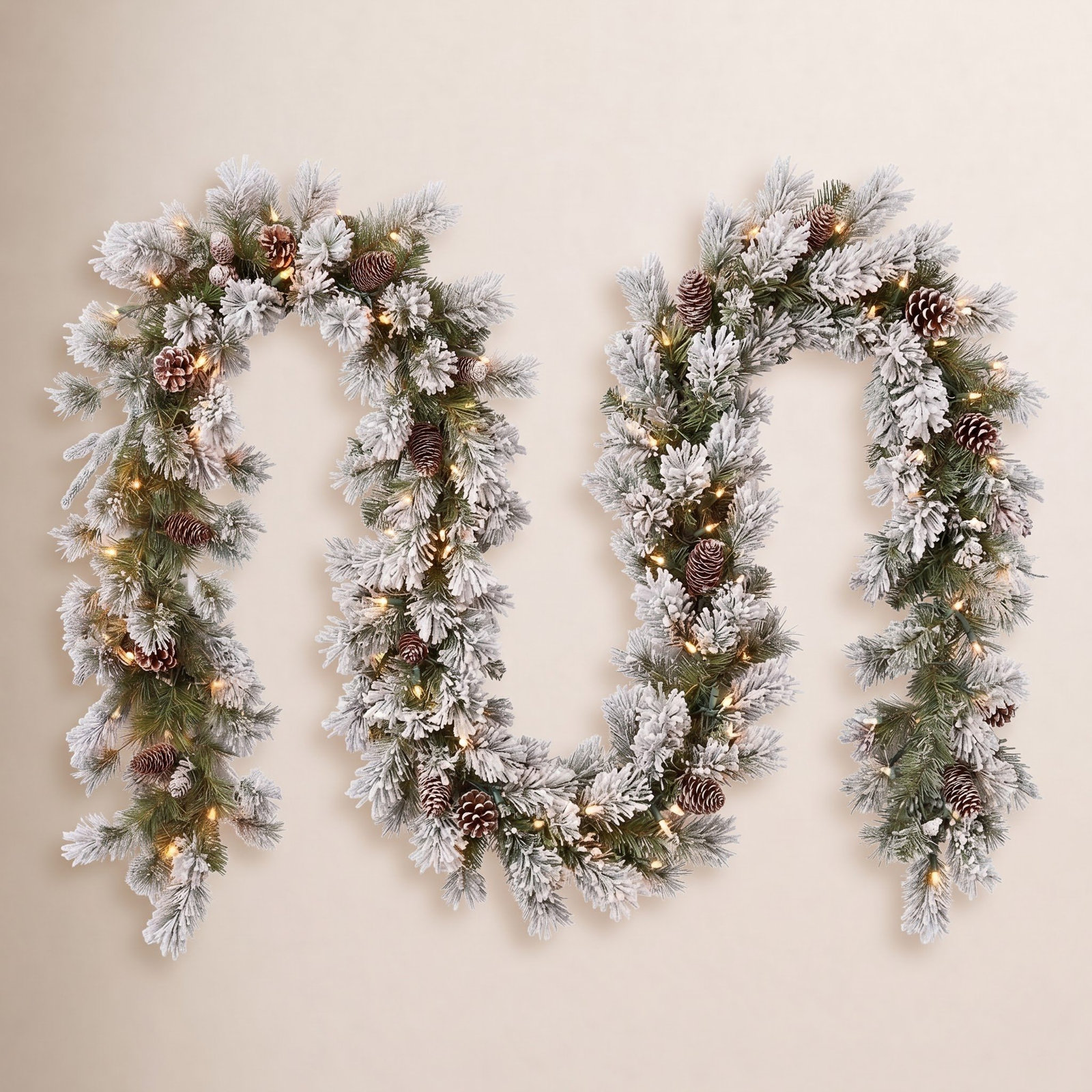 108" Frosted Pre-Lit Liberty Pine Garland