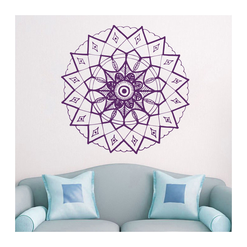 Adhésif décoratif mandala yoga, H 20 po x l 22 po, Violet