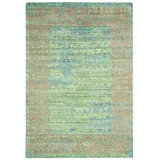 Florence Hand Knotted Wool Abstract Area Rug in Jade