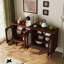 Buffet brun rougeâtre + bois manufacturé + verre-896738952