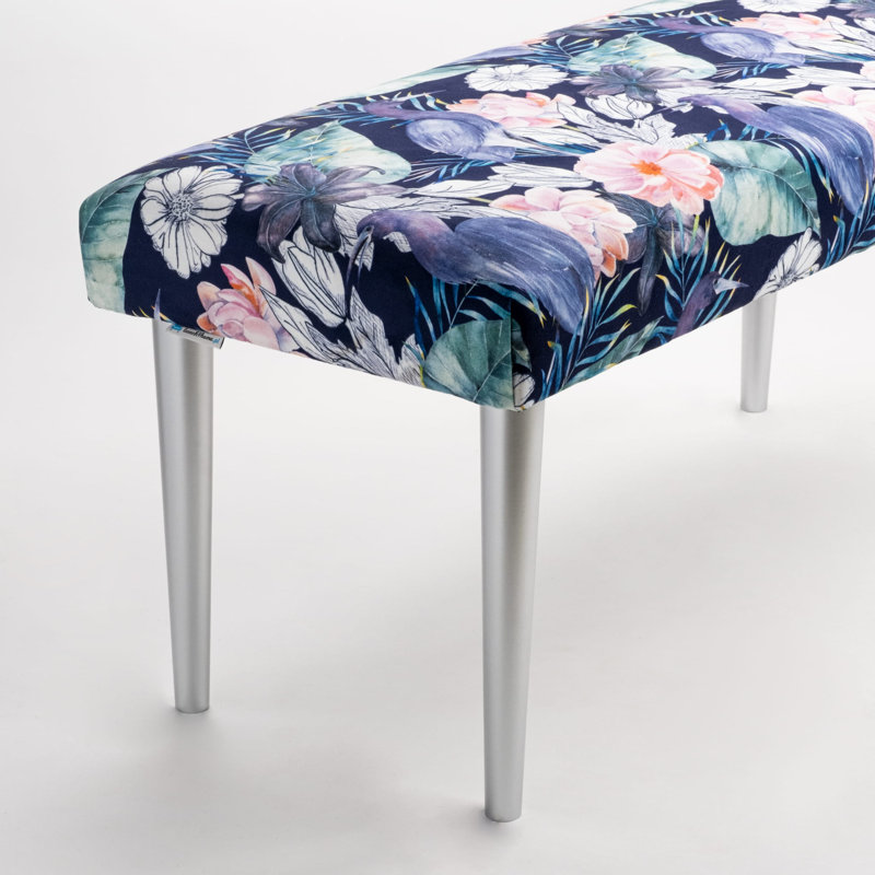Velvet Upholstered Bench, 45cm H x 140cm W x 40cm D