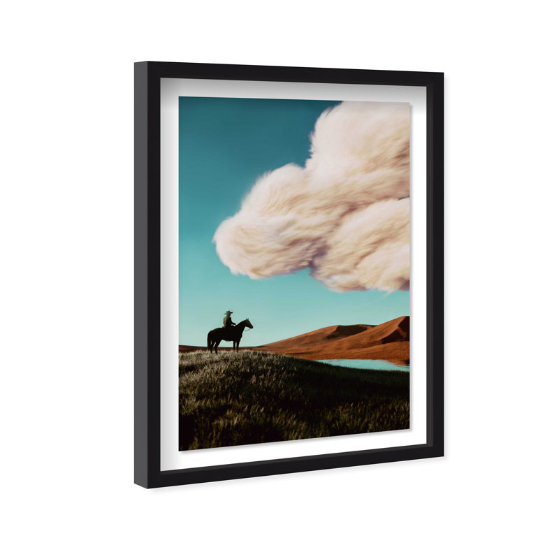 Cowboy Surreal Print by Oliver Gal, 11.5"H x 16.5"W, Black Shadowbox