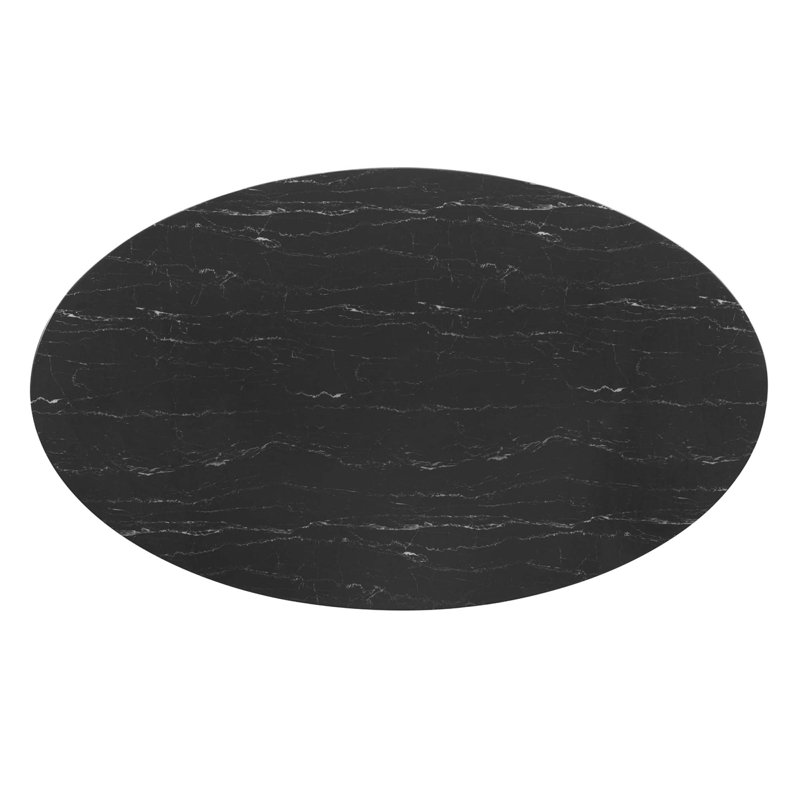 Lippa Dining Table, Black, Rose Gold, 29.5" H x 78" L x 47" W
