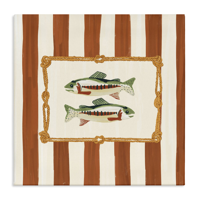 Toile de poisson avec bordure en corde, design par Veronica Lara, H 17 po x l 17 po