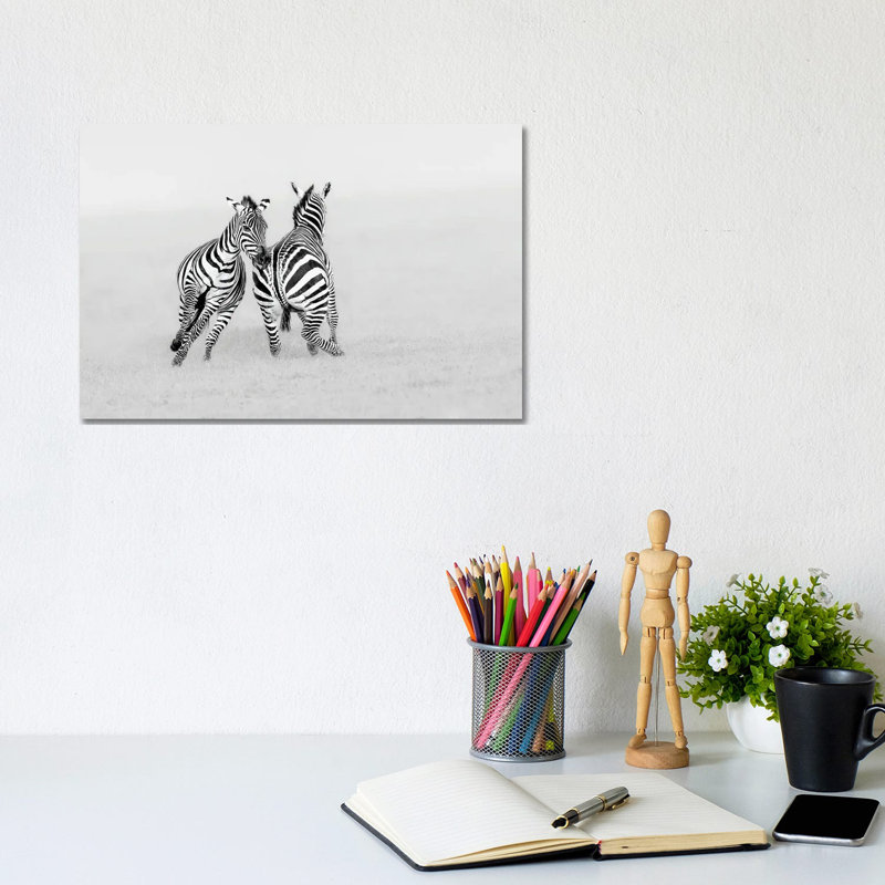 Playing Or Fighting? by Jun Zuo - Wrapped Canvas Print, 20.32 cm H x 30.48 cm W