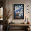 Impression sur toile, crâne floral bleu avec lys blancs et rose d'Halloween-1135047761