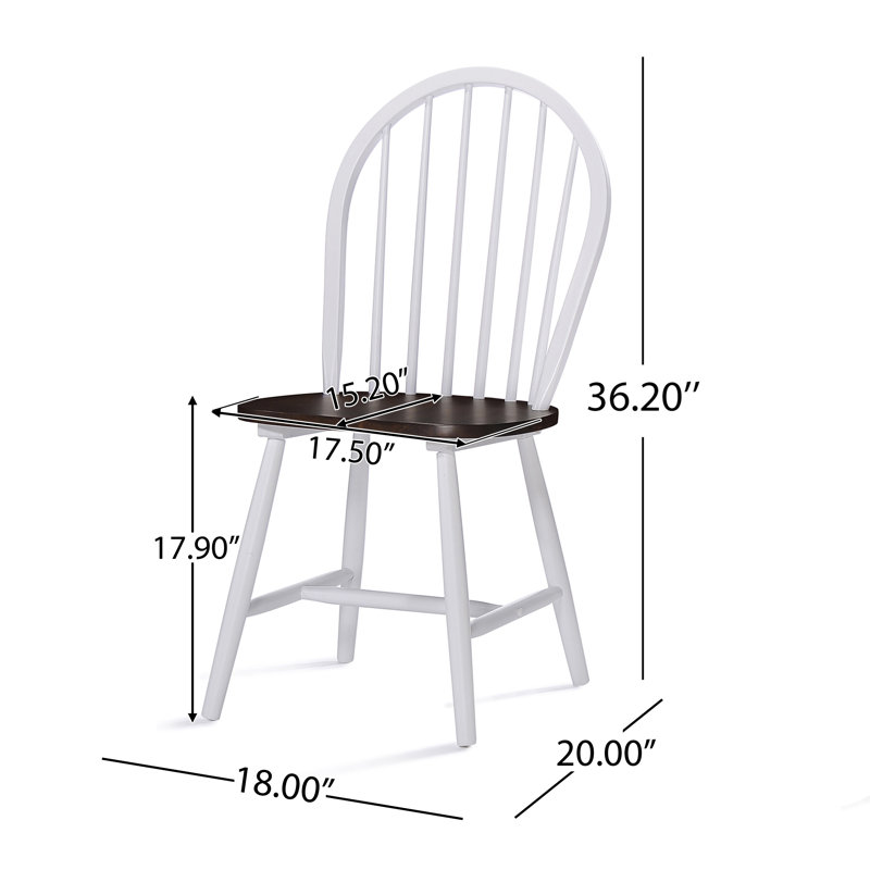 Ensemble de 2 chaises de salle à manger avec cadre en bois et dossier à lattes
