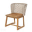 Chaises de salle à manger en bois d'acacia Liberatore avec coussins beige moelleux pour le confort et le style extérieurs
