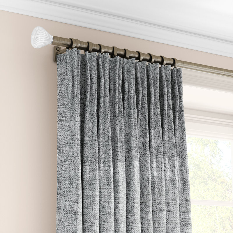 Paire de rideaux occultant 100% polyester, Gris Riverside