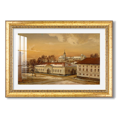 The Riding School at Akershus Castle, 1846-Hans Gude-Custom Framed Canvas