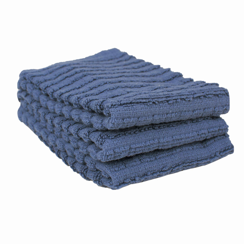 Cotton Waffle Dish Cloth Kitchen Towel, Federal Blue