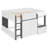Modern House Style Low Loft Bed With Storage Cabinet, Full Size-55442901