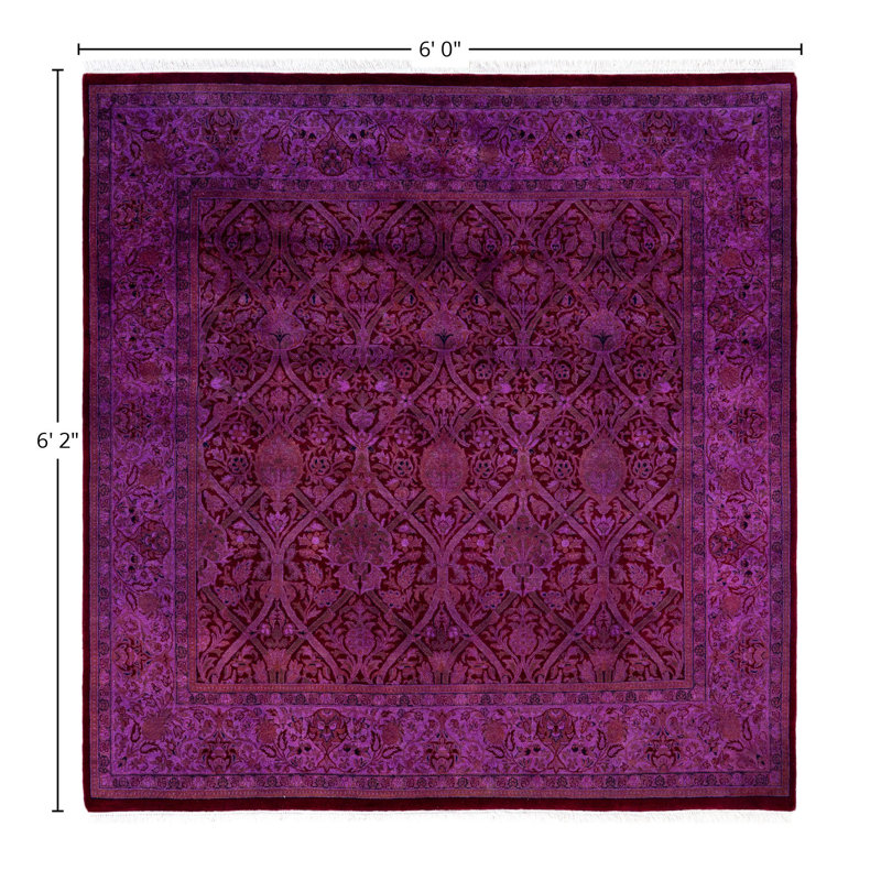 Overdyed One-of-a-Kind 6' 0" X 6' 2" Hand Knotted Area Rug