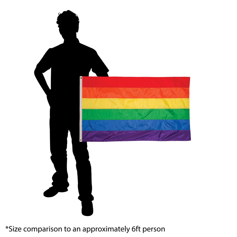 Drapeau arc-en-ciel à œillets, 24 po x 36 po