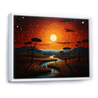 «African Tribal Sunset V», reproduction sur toile