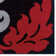 Tapis floral noir / rouge