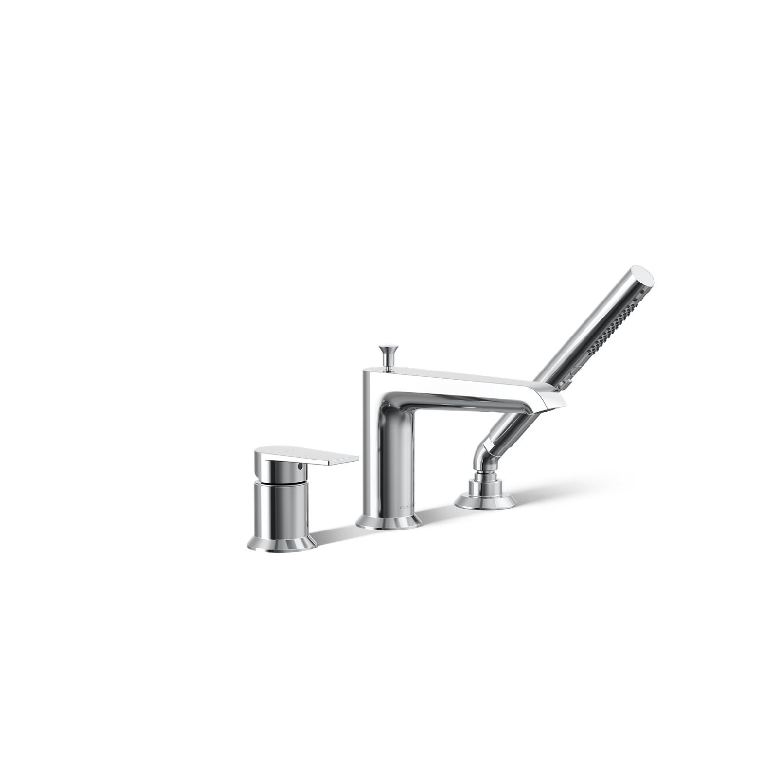 Hint Single-Handle Deck-Mount Bath Faucet With Handshower, Polished Chrome
