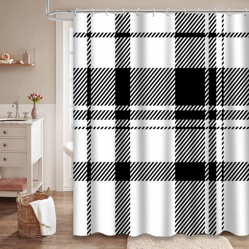 Rideau de douche Tartan, L 72 po x l 84 po