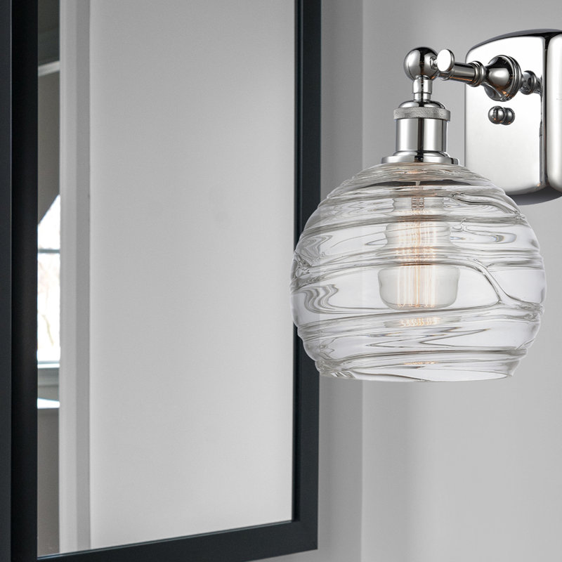 Katelin Armed Sconce, 60 Watt Vintage Incandescent Bulb, Polished Chrome
