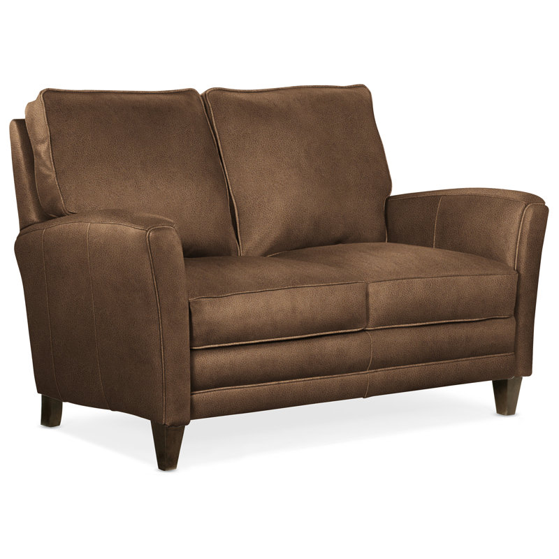 Zion Loveseat, Cobblestone, Anilina Hunter Genuine Leather
