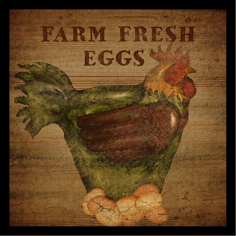 «Farm Fresh Eggs» par Beth Albert, affiche vintage encadrée, H 12 po x l 12 po x P 1 po