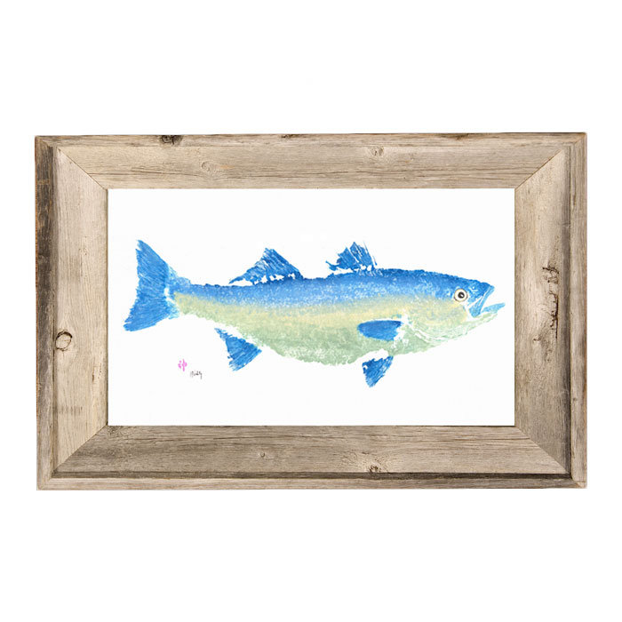 «Striper», reproduction encadrée, art mural Gyotaku