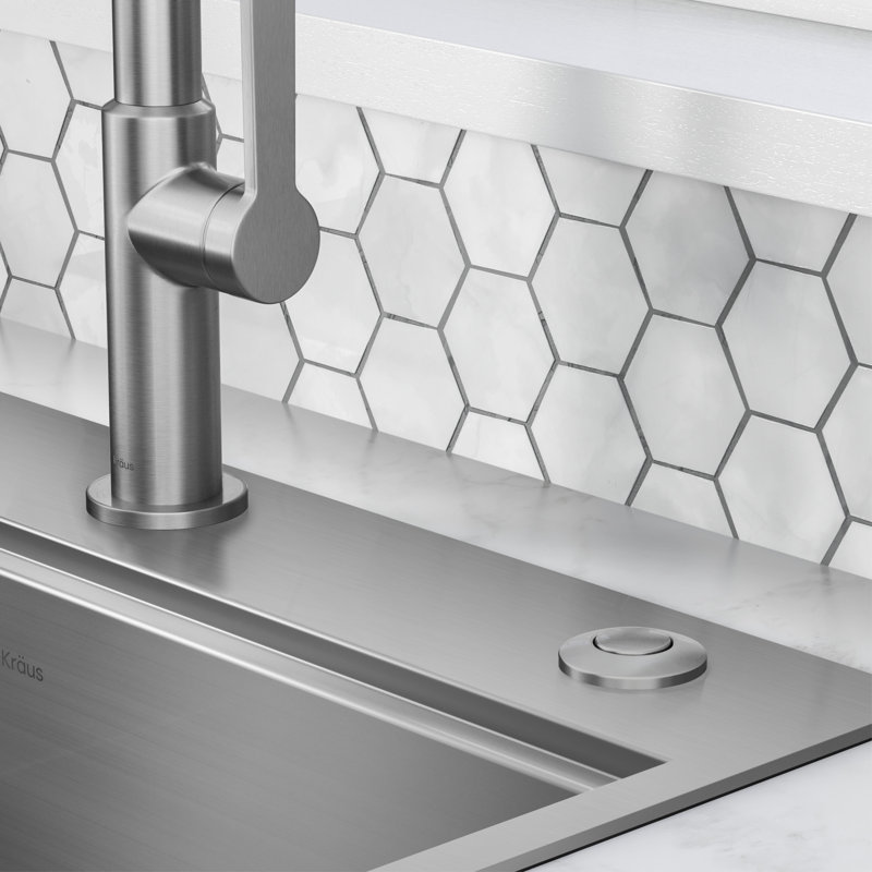 Ensemble de commutateur d'air pour broyeur à déchets KRAUS avec bouton-poussoir, adaptateur CA, cordon d'alimentation et tube d'air inclus
