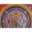 Bouddha, art de mandala cosmique Kalachakra - grand carré Thangka tibétain peint à la main avec des détails en or 24 carats, roue de temps sacrée, décor de méditation 31,5 po x 31,5 po
