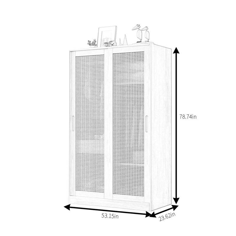 Armoire moderne en rotin, H 79 po x l 53 po x P 24 po