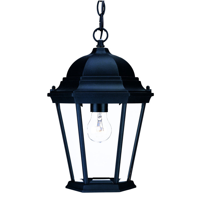 Lustre en métal noir biseauté à intensité variable avec abat-jour transparent