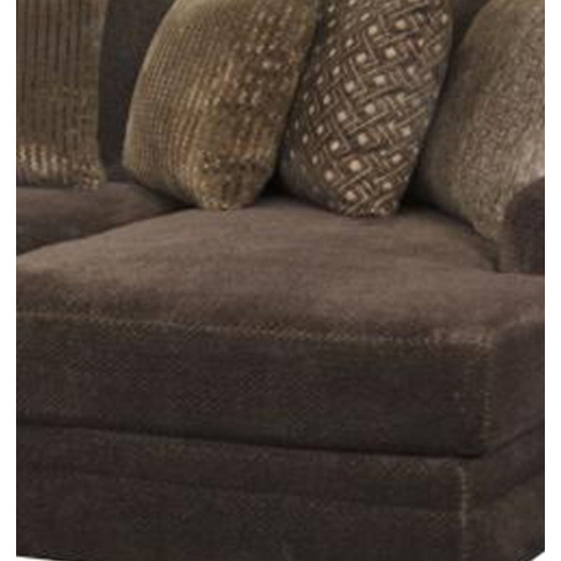 Sazur Upholstered U-Shaped Sectional Left Hand Facing, Brown Polyester Blend