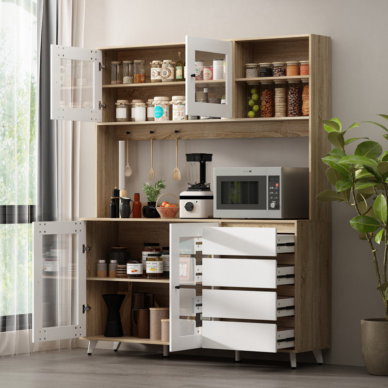 63'' Sideboard, White Brown