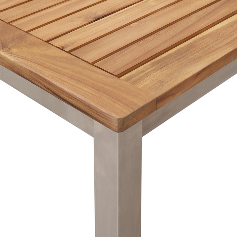 6 - Person Solid Wood Patio Dining Set Rectangular Table, 75cm H x 150cm W x 90cm D