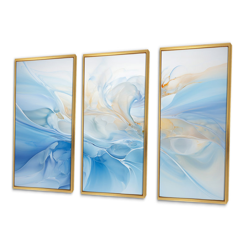 Ensemble de salon Wall Art, Cadre flottant doré, H 28 po x l 36 po x P 1 po