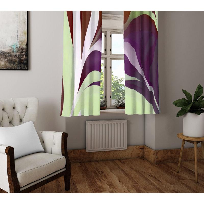 Paire de rideaux semi-transparents en polyester Dannica, L 40 po x L 82 po